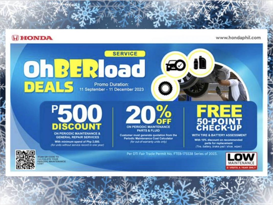 HCPI treats all Honda vehicle owners to Holiday Season 'Oh-BER-load'  After-Sales Deals - THEPHILBIZNEWS