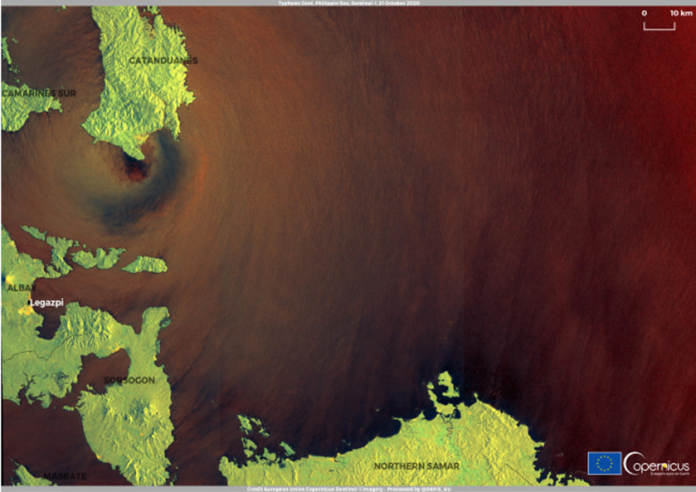 typhoon rolly via copernicus
